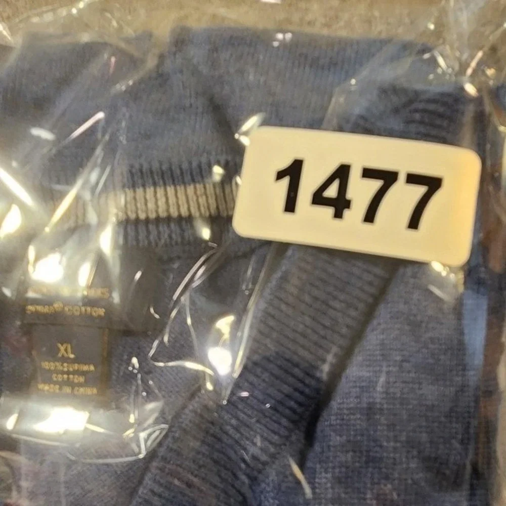 Brooks Brothers Sweater Mens XL Blue Supima‎ Cotton V Neck Pullover Lightweight